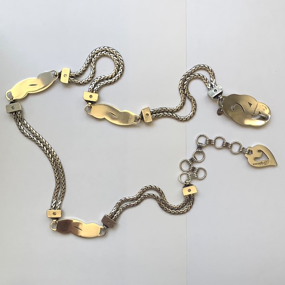 BRIGHTON, vintage silvertone chain belt - Picture 6 of 8